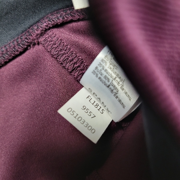 SPANX Micro Rib Knit Control Top Skimmer Leggings Rich Plum Purple 7/8 Medium - Picture 4 of 9